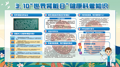 世界肾脏日展板展架健康知识宣传栏科普医疗