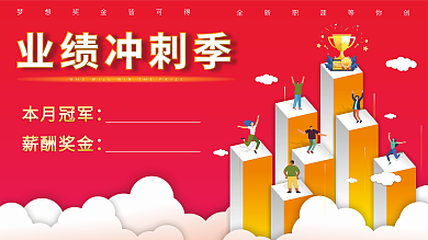 卡通风剪纸风奖金展板