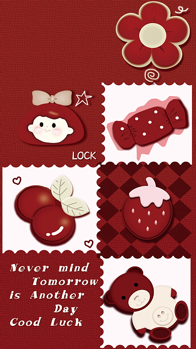 红色喜庆可爱卡通手机壁纸