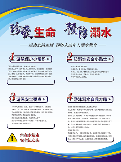 珍爱生命预防溺水海报