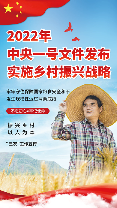 2022中央一号文件三农工作宣传海报