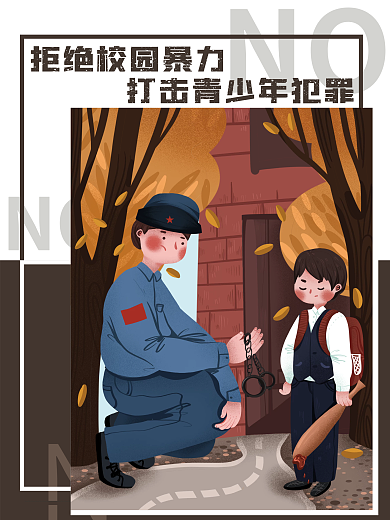 反对校园暴力维护校园安全海报