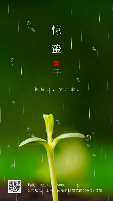中国传统节气惊蛰手机海报