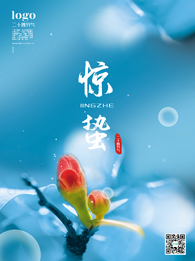 惊蛰二十四节气简洁大方海报