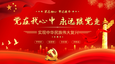 党在我心中永远跟党走党建不忘初心背景展板