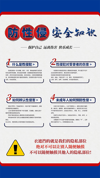 防性侵安全知识宣传海报