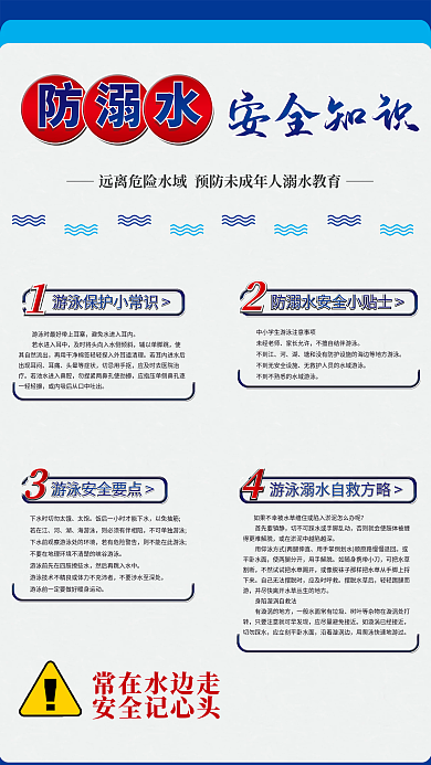 防溺水安全知识宣传海报