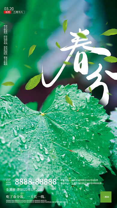 中国传统二十四节气创意春分节气海报