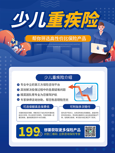 商务风少儿子女保险险种介绍海报