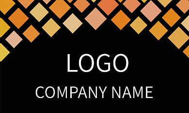 黑色简约几何橘色动感时尚企业商业名片