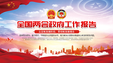 2022年全国两会政府工作报告宣传展板