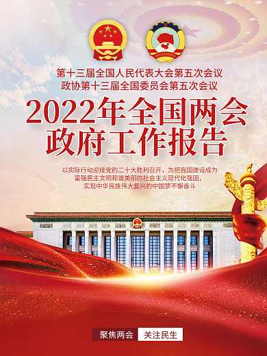 2022年全国两会工作报告宣传海报