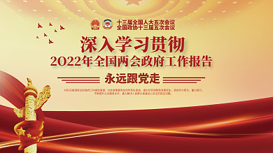 2022年全国两会政府工作报告宣传展板