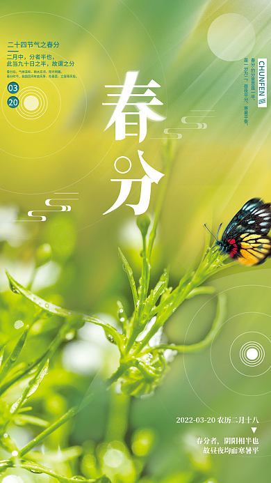 创意春分节气摄影图海报