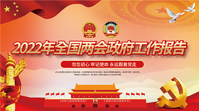 2022年全国两会工作总结报告宣传展板