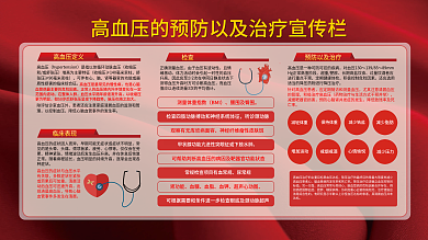 简约风高血压预防治疗医疗健康展板