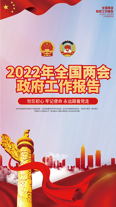 2022年全国两会工作报告宣传海报