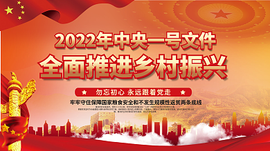 中央一号文件乡村振兴三农工作宣传展板