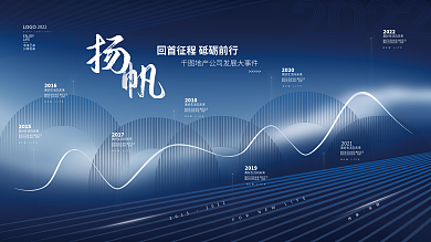 创意科技大气公司企业发展历程主视觉展板