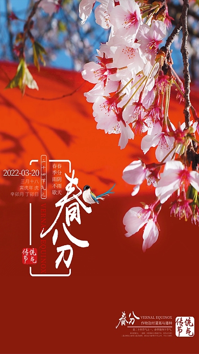 二十四节气春分摄影图创意海报