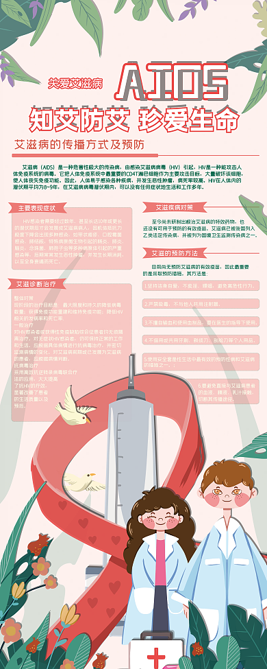 全国艾滋日艾滋病疾病公益教育知识宣传展架