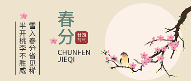 清新二十四节气春分公众号封面