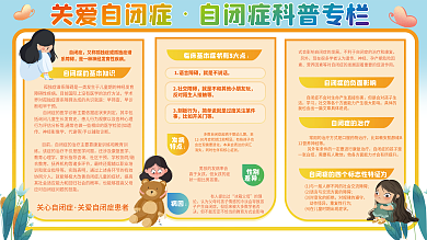 自闭症科普医疗健康医疗卫生知识宣传展板