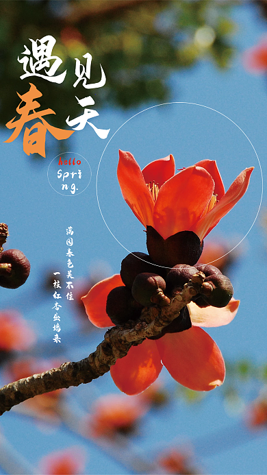 遇见春天简约海报