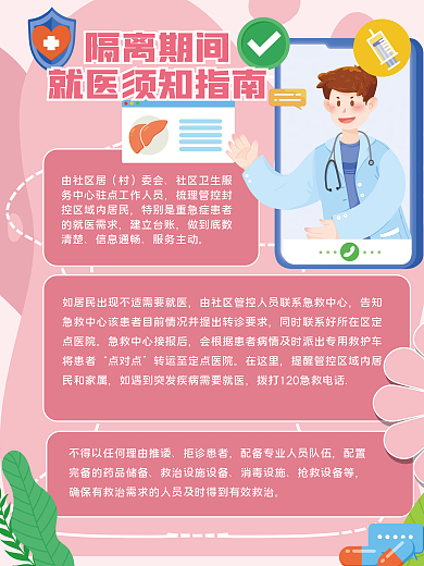 疫情防护隔离期间须知海报