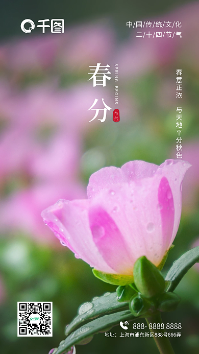 唯美大气高级地产酒店春分二十四节气海报