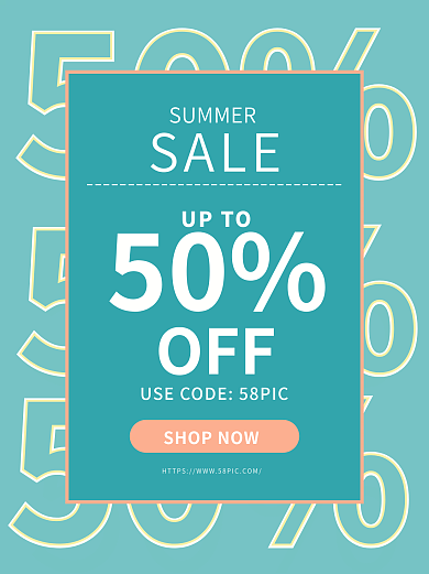 夏季促销简约小红书封面配图