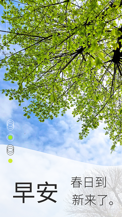 春天你好日签植物绿色生机日签