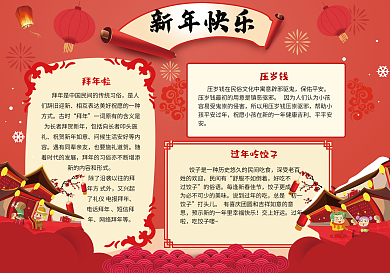 2018狗年大吉迎接新年小报电子手抄报