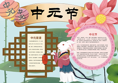 中元节鬼节传统节日小报