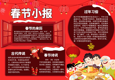 2018狗年手抄报喜庆电子小报