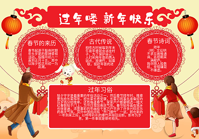 2018过年春节小报电子小报模板