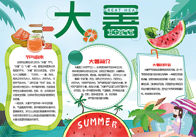 传统二十四大暑节气小报