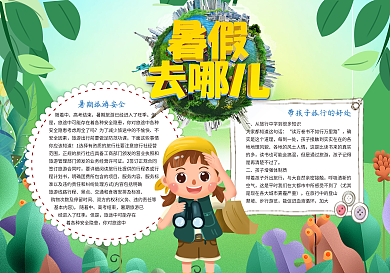 暑假旅游去哪儿电子小报