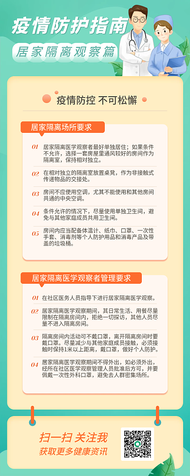 企业居家隔离指南手机海报疫情防控防护须知