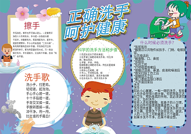 正确洗手呵护健康小报手抄报