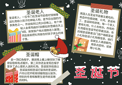 圣诞节节日手抄报小报