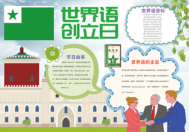 世界语创立日小报语言文明小报
