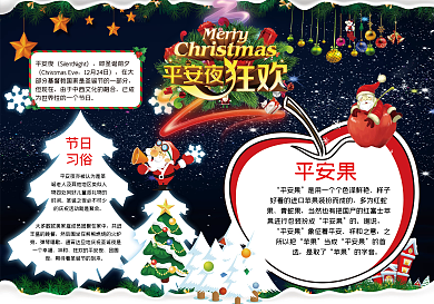 word分层平安夜小报圣诞节手抄报电子报