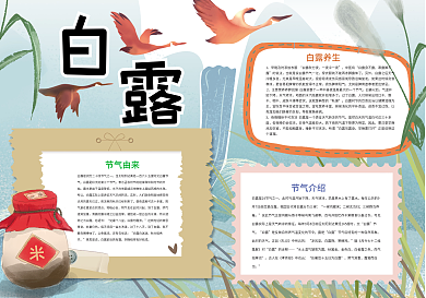 白露二十四节气小报