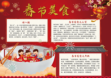 春节美食小报模板春节美食手抄报美食小报