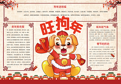 旺狗年小报新年春节小报模板