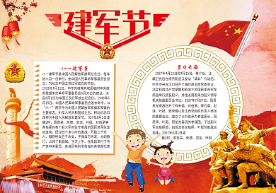 八一建军节电子小报模版