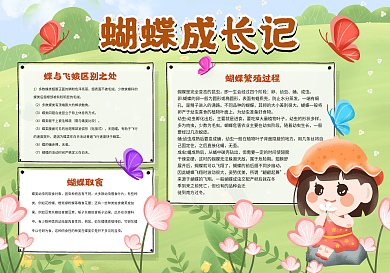 蝴蝶成长记手抄报