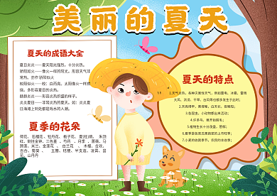 美丽的夏天手抄报