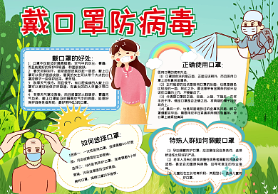 戴口罩防病毒手抄报